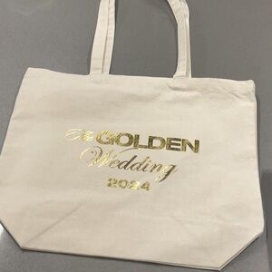 Golden Wedding 2024 Cream Tote Bag